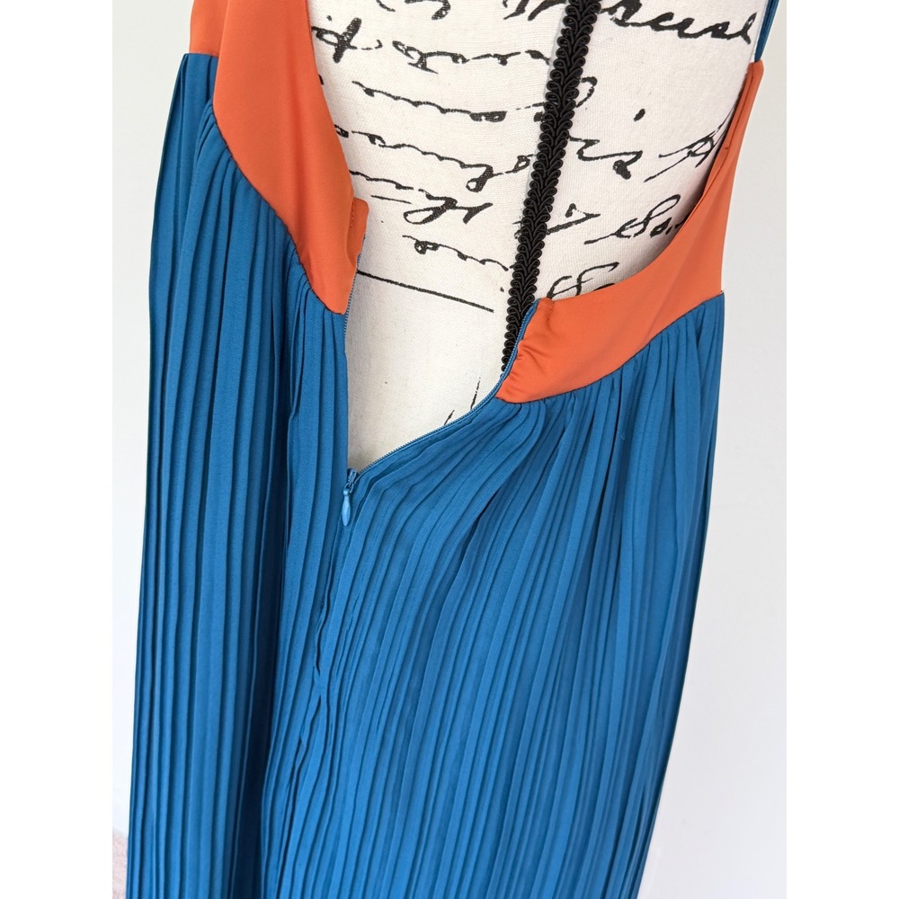 Nasty Gal Collection Plisse Wide Leg Jumpsuit Teal Orange Two Tone Size 4‎ - Picture 10 of 16